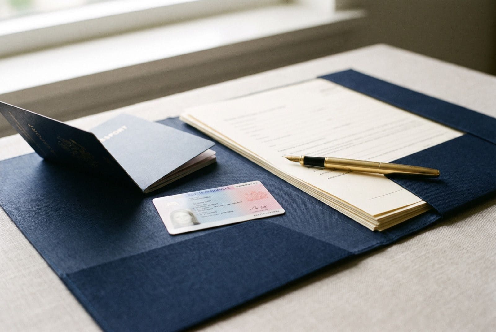 A rental contract being reviewed page by page at a desk