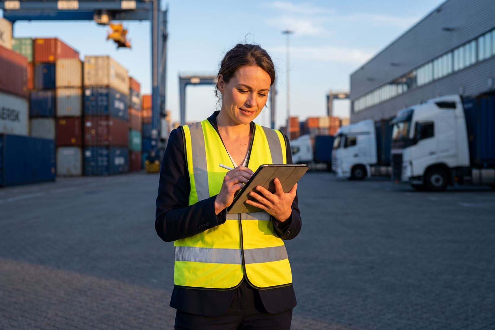 A logistics professional at work in a Rotterdam distribution area